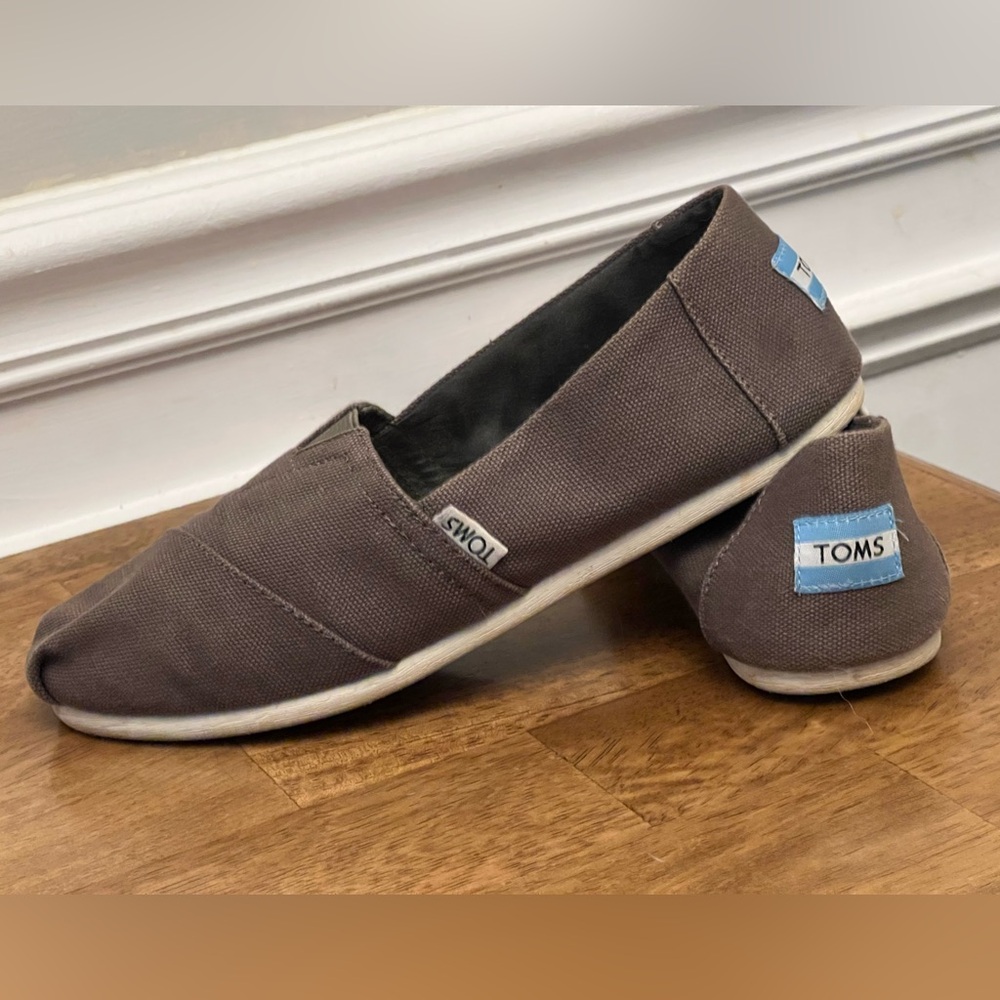 Toms Brown and Green Slippers with Canvas Material